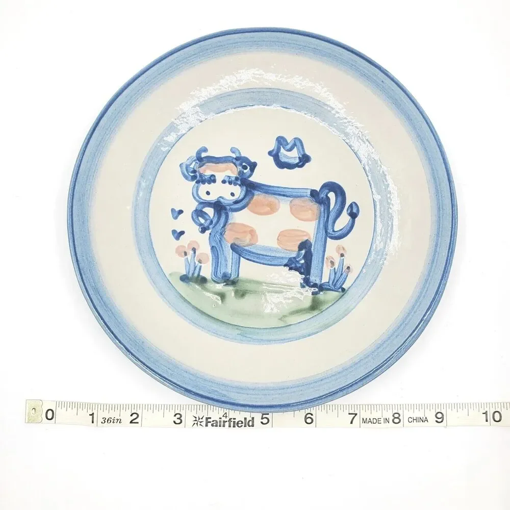 M A Hadley Pottery 9 inch COW Plate